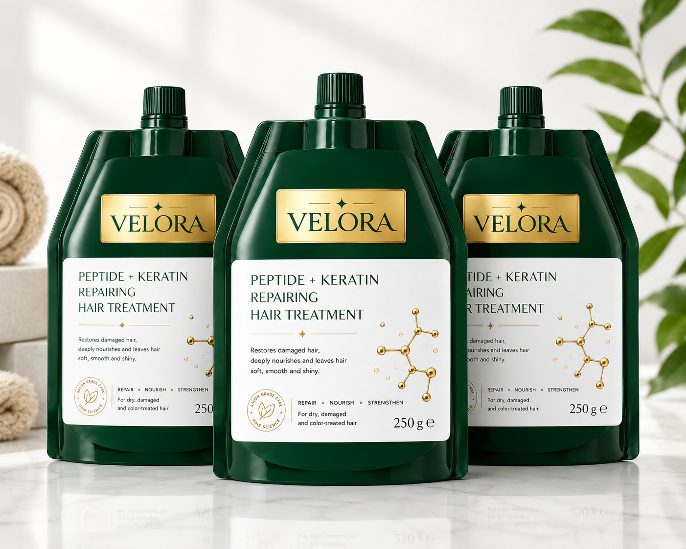 VELORA Peptide + Keratin Hair Treatment | Intensive Repair Mask (250g)