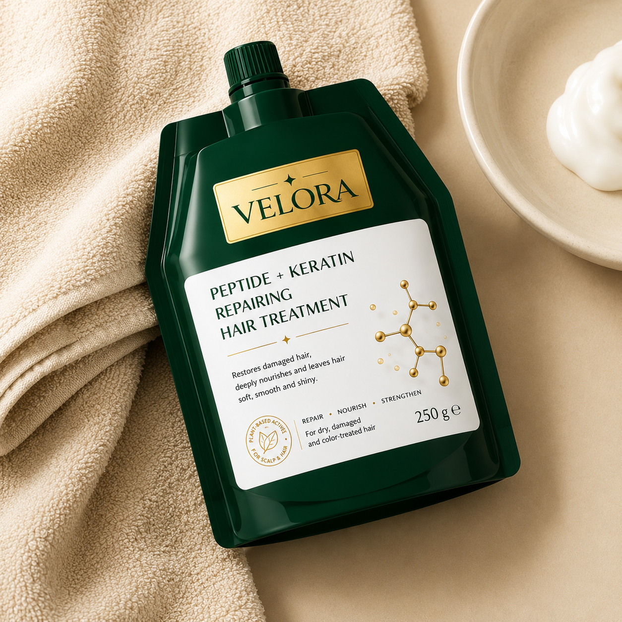 VELORA Peptide + Keratin Hair Treatment | Intensive Repair Mask (250g)